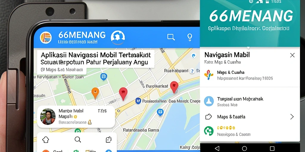 Antarmuka aplikasi 66MENANG yang memudahkan navigasi mobil.
