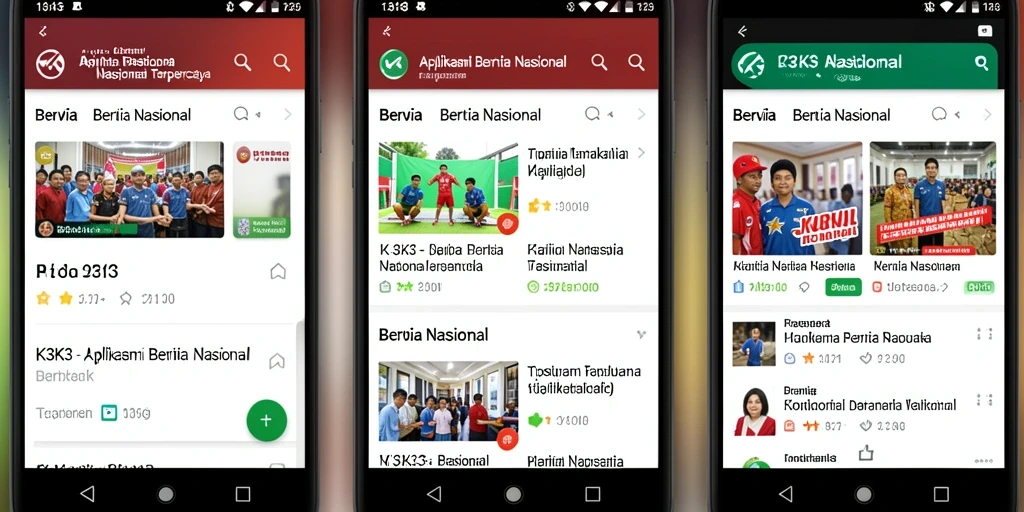 Tampilan antarmuka aplikasi K3K3 yang informatif dan menarik.