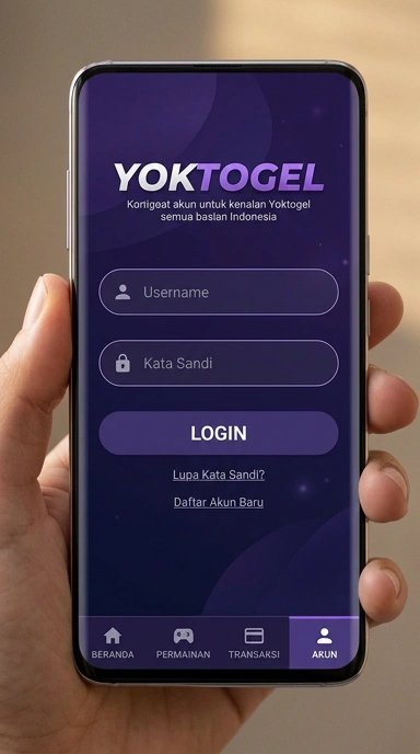 Tampilan halaman login yoktogel
